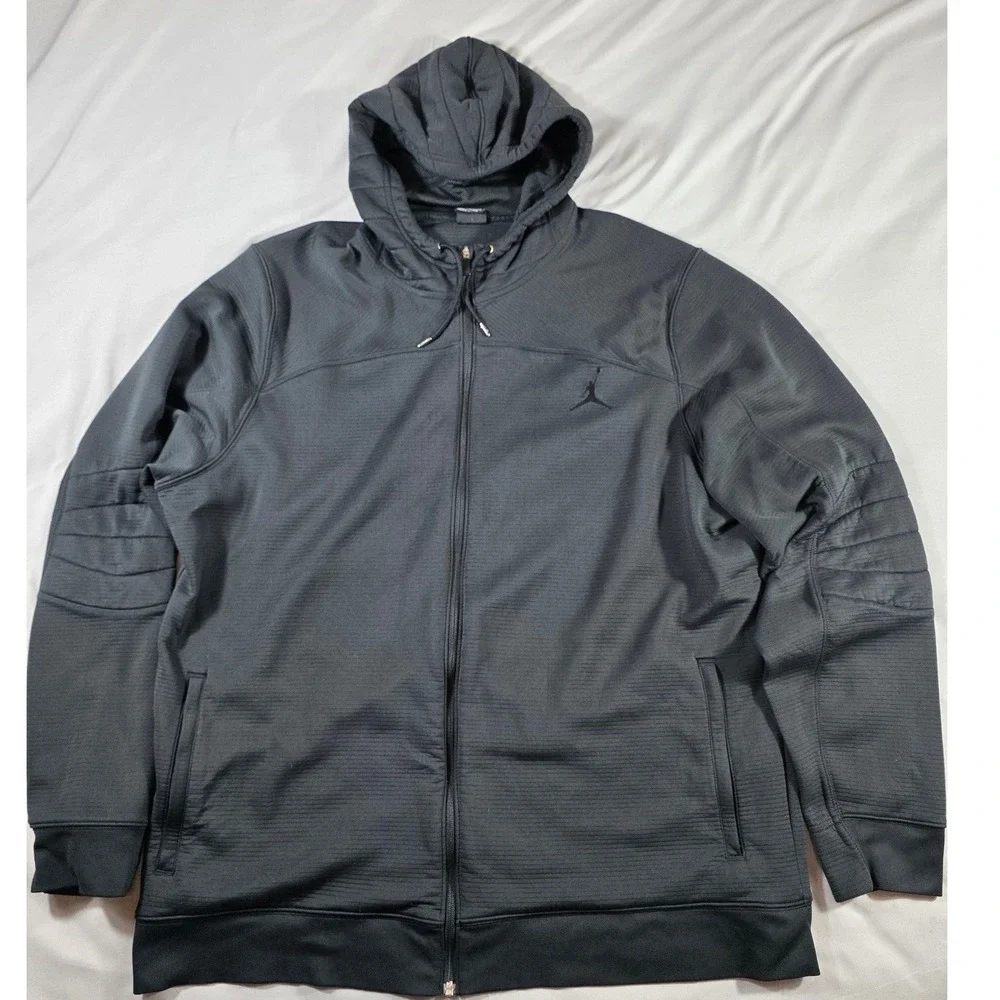 Jordan Jumpman Tech Fleece Full Zip Hoodie Jacket Mens 3XL Black Textured Heavy